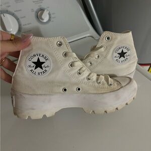 Converse White Platform High-Top Sneakers